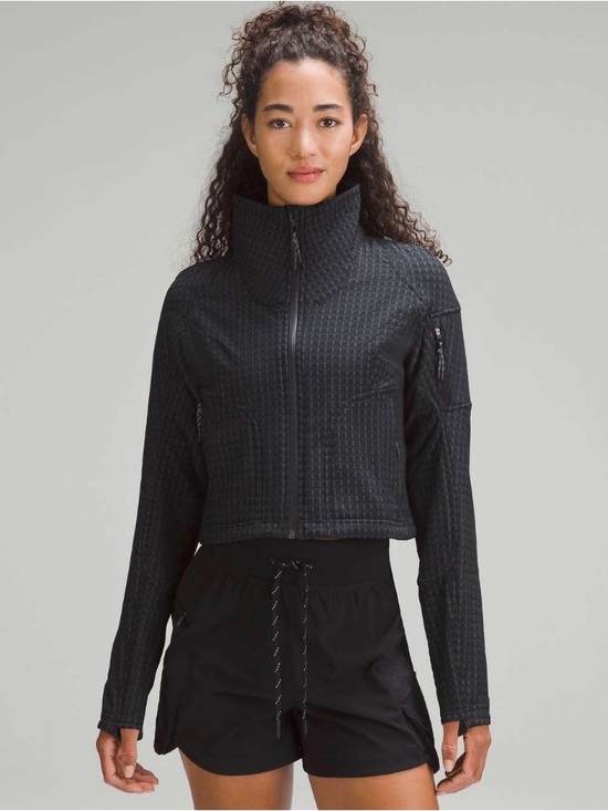 lululemon athletica Jackets & Blazers - Lululemon Water-Repellent Grid Fleece Hiking Jacket Black‎ size 0